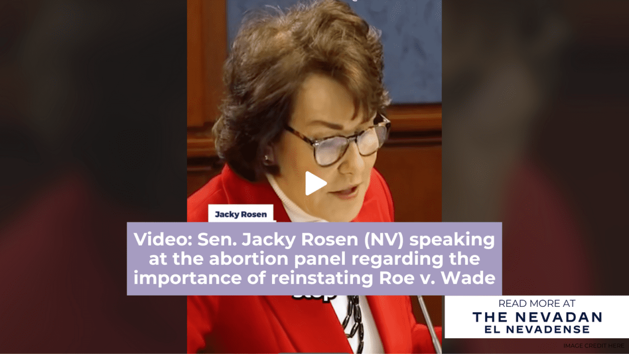 Video: Sen. Jacky Rosen (NV) speaking at the abortion panel regarding the importance of reinstating Roe v. Wade Video: Sen. Jacky Rosen (NV) speaking at the abortion panel regarding the importance of reinstating Roe v. Wade