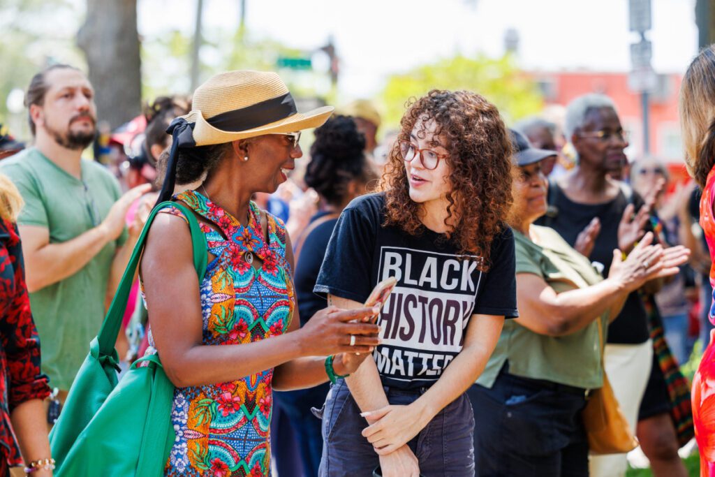 two people discuss celebrating Juneteenth in Nevada